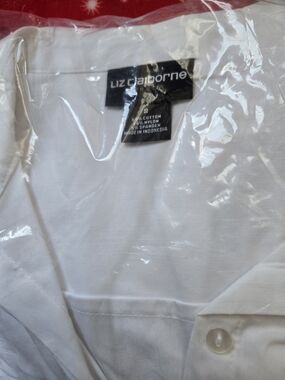 LOT OF 2 Liz Claiborne White Women's Button-Front Top